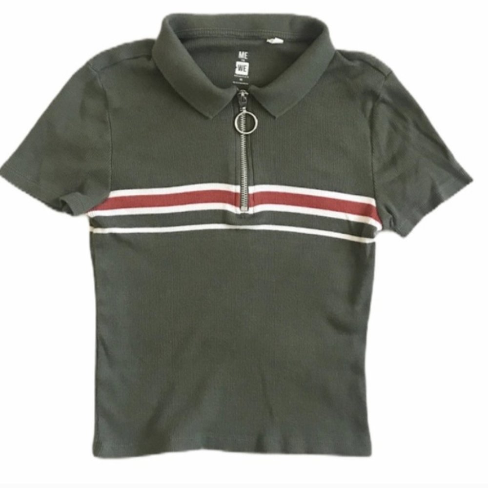 Pacsun Me to We essentials Zip Neck Polo Top